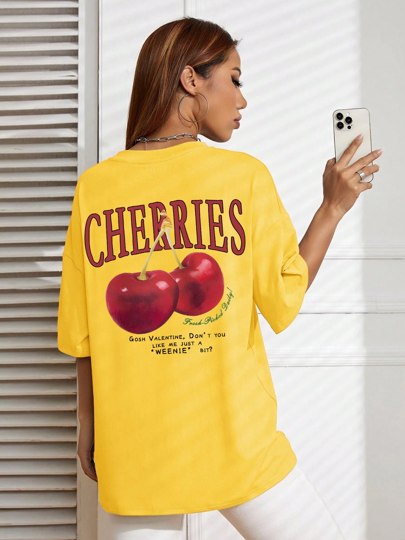 Red Cherries Printed Cotton T-Shirt – Cute & Casual Summer Tee for Women