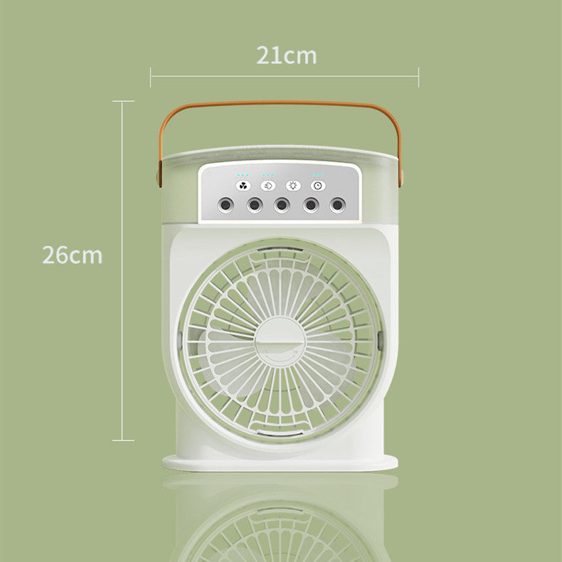 Portable USB Air Conditioner Fan – 2-in-1 Personal Cooler & Humidifier with LED Lights