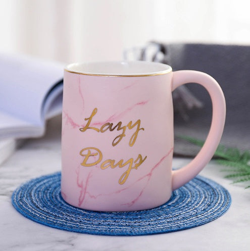 Marble Grain Ceramic Coffee Mug Set – European-Inspired Elegance for Home, Office & Gifting