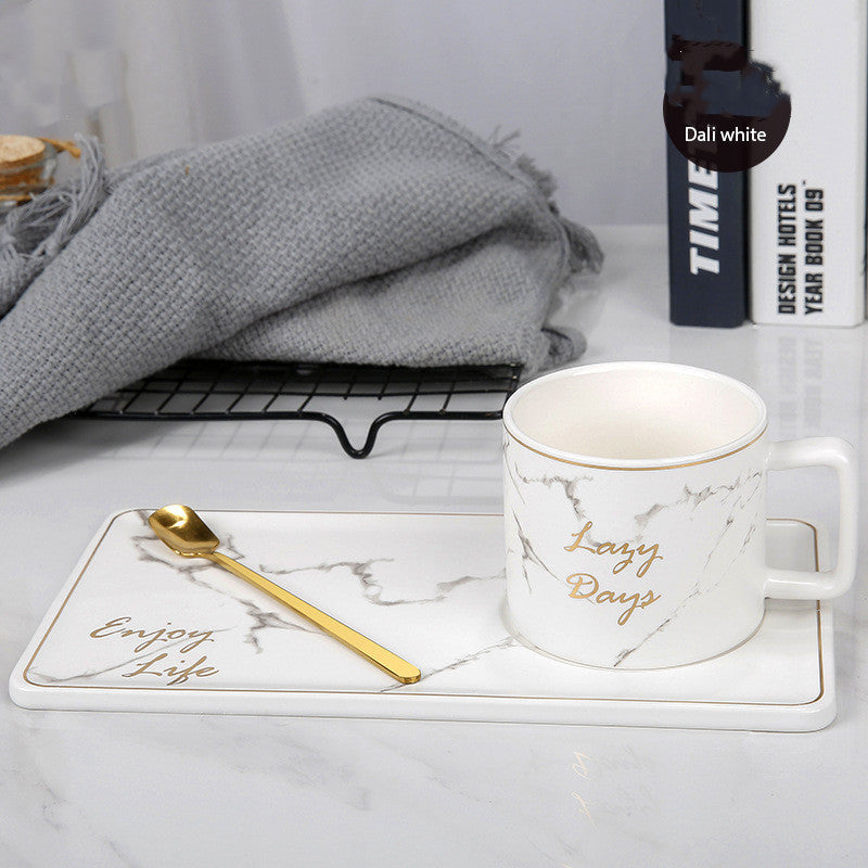 Marble Grain Ceramic Coffee Mug Set – European-Inspired Elegance for Home, Office & Gifting