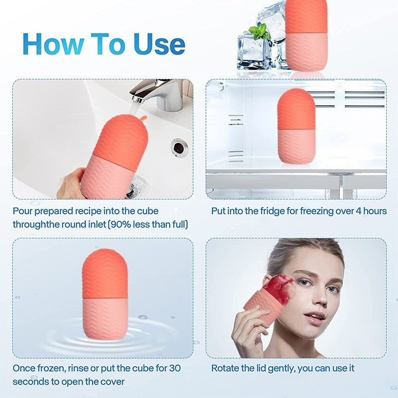 Face Massage Ice Mold – Reusable Silicone Ice Roller for Glowing Skin