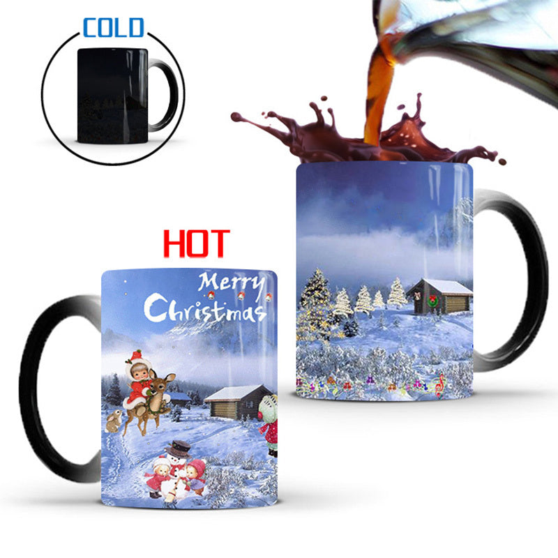 Merry Christmas Magic Color-Changing Mug β Heat Sensitive Holiday Fun for Kids & Coffee Lovers