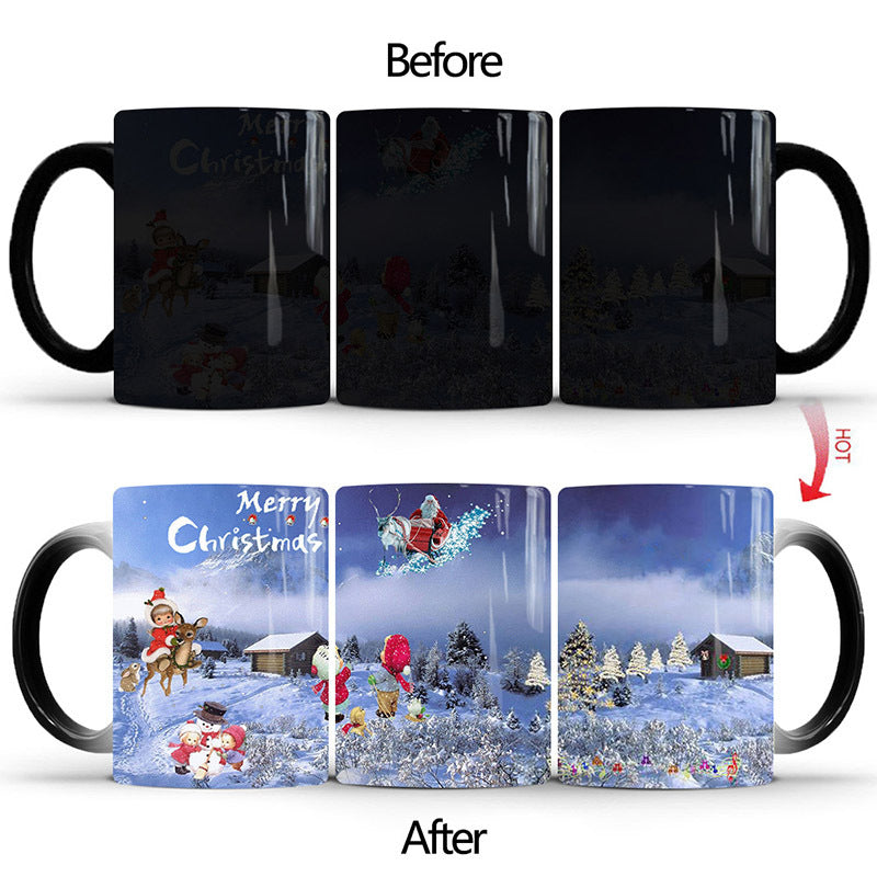 Merry Christmas Magic Color-Changing Mug β Heat Sensitive Holiday Fun for Kids & Coffee Lovers