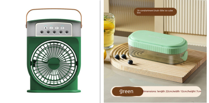 Portable USB Air Conditioner Fan – 2-in-1 Personal Cooler & Humidifier with LED Lights