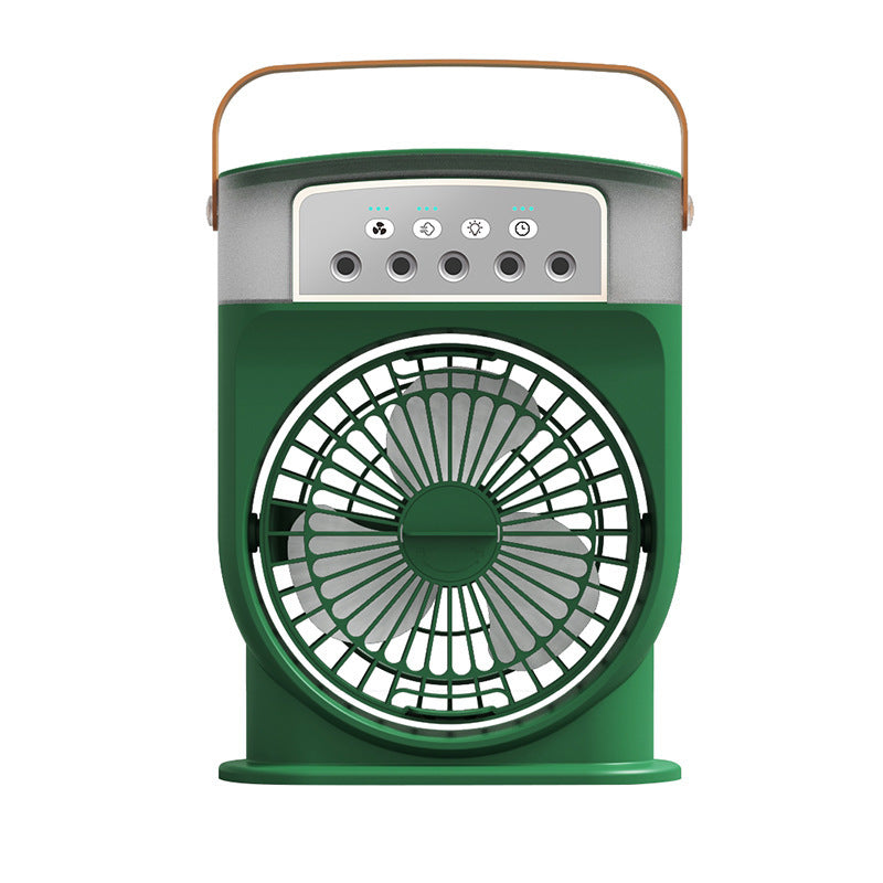 Portable USB Air Conditioner Fan – 2-in-1 Personal Cooler & Humidifier with LED Lights