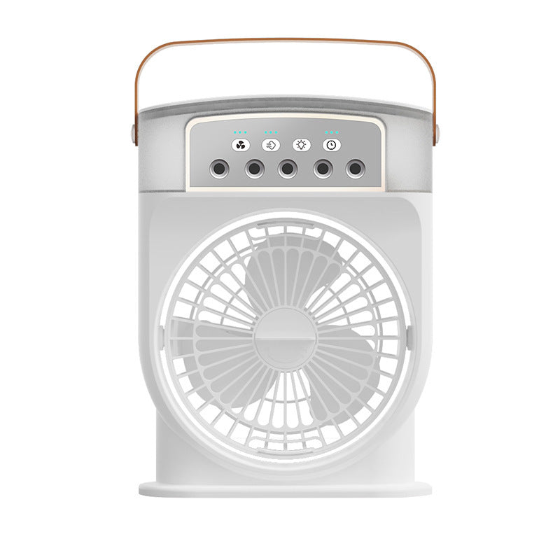 Portable USB Air Conditioner Fan – 2-in-1 Personal Cooler & Humidifier with LED Lights