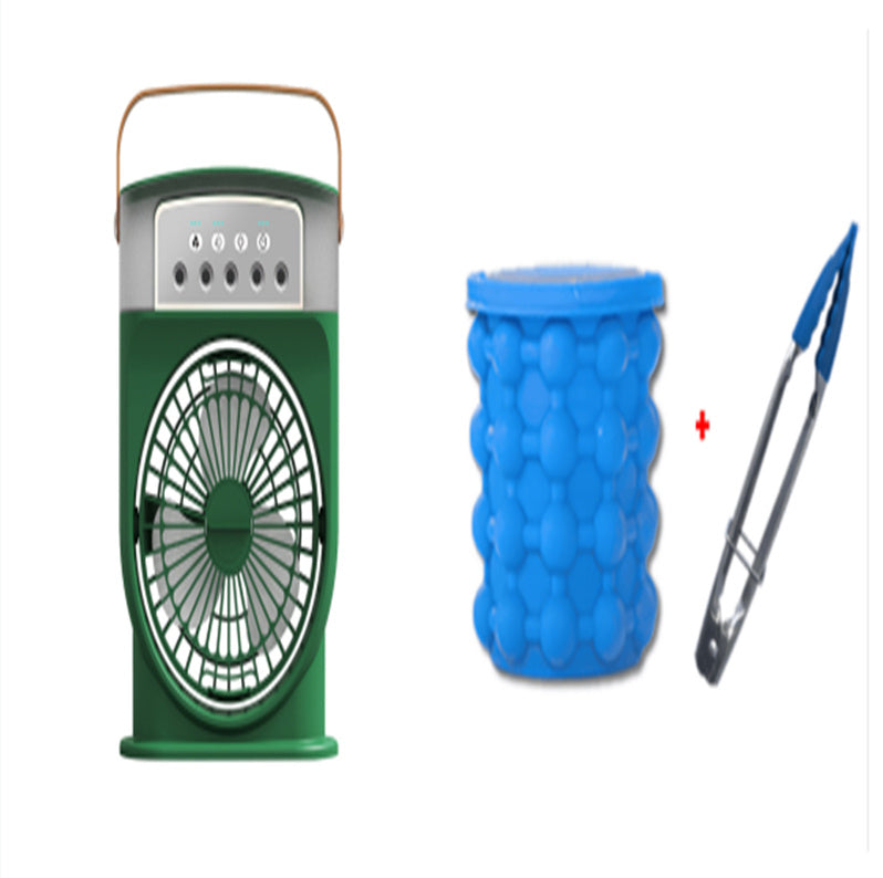 Portable USB Air Conditioner Fan – 2-in-1 Personal Cooler & Humidifier with LED Lights