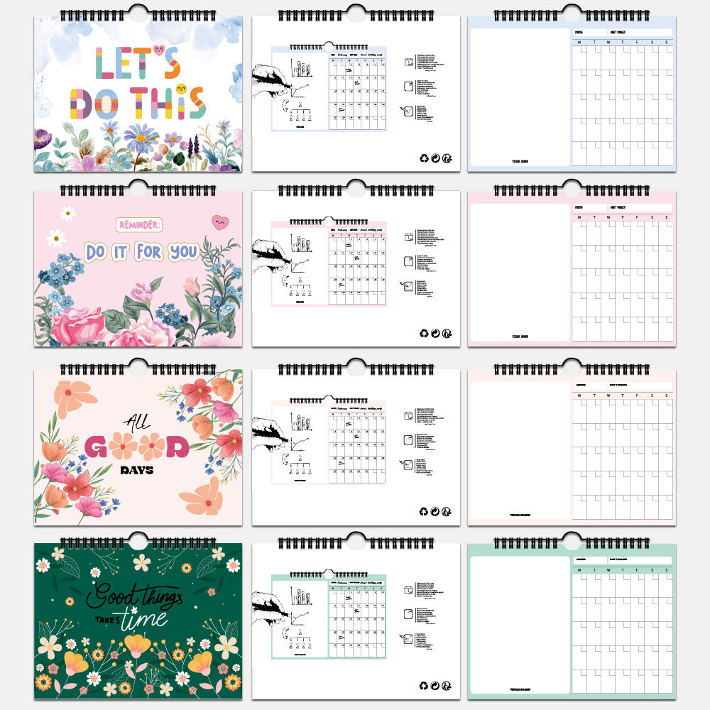 Flower Theme Inspirational Notepad – Daily Motivation Meets Elegant Design