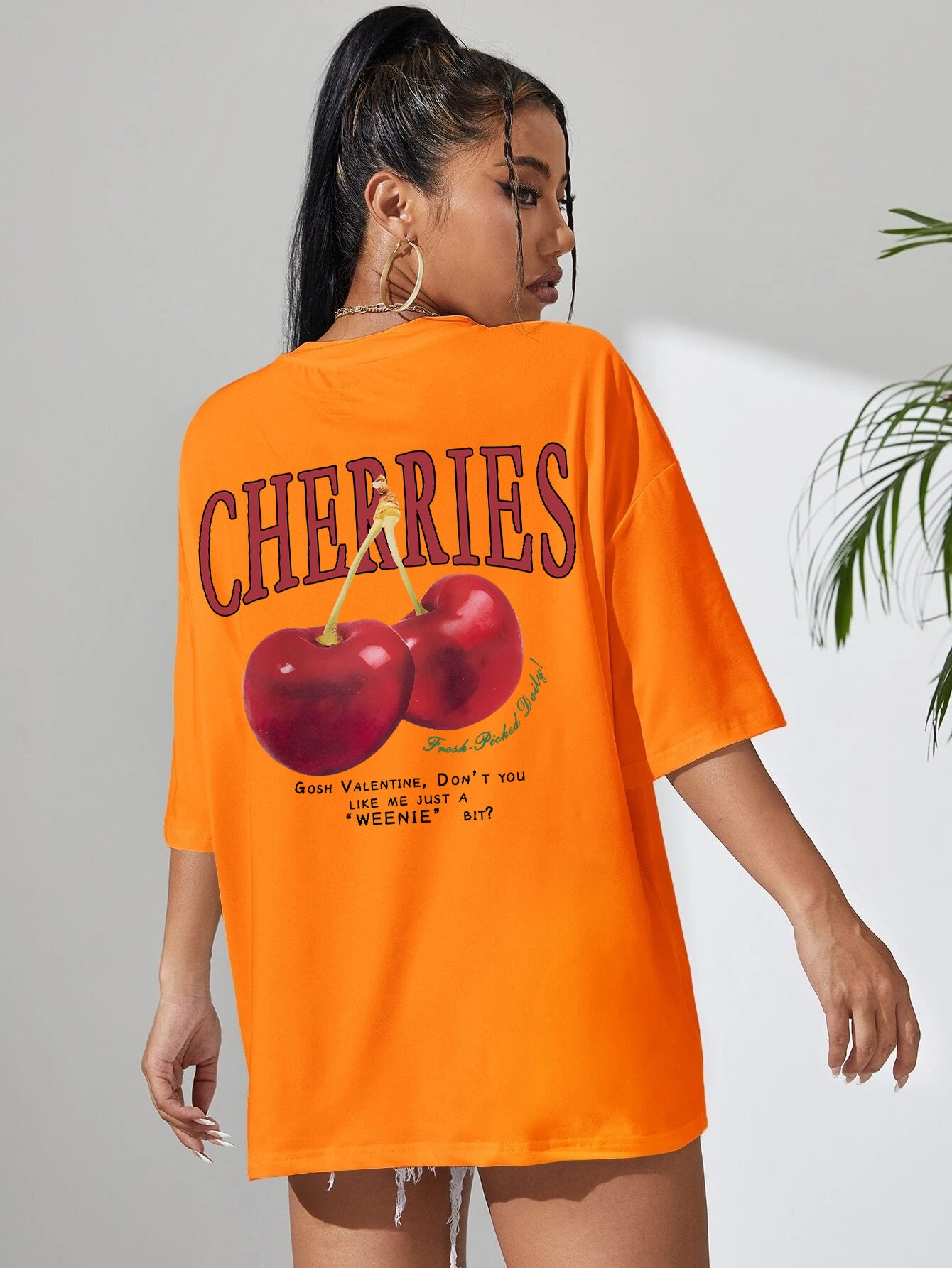 Red Cherries Printed Cotton T-Shirt – Cute & Casual Summer Tee for Women
