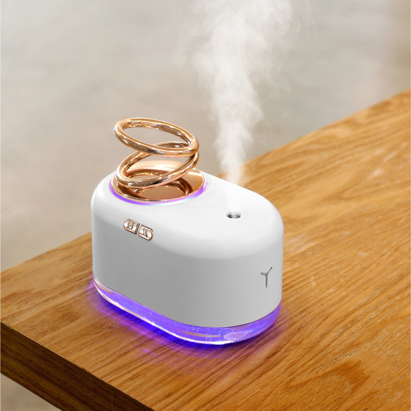 Suspended Double Ring Ultrasonic Mini Humidifier – Compact, Quiet & Stylish Home Moisture Solution