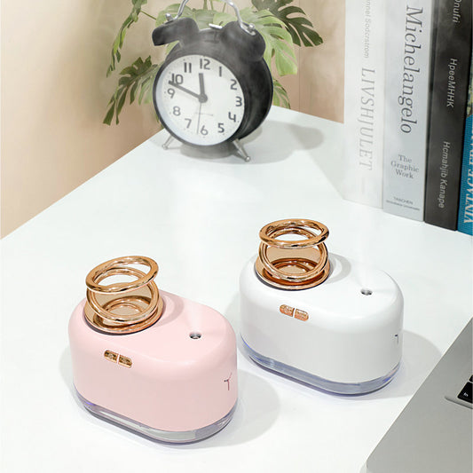Suspended Double Ring Ultrasonic Mini Humidifier – Compact, Quiet & Stylish Home Moisture Solution