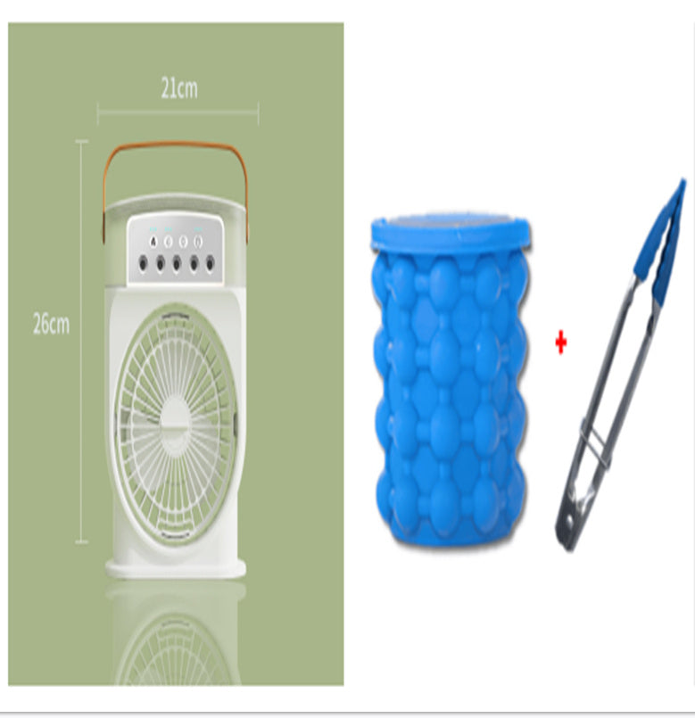 Portable USB Air Conditioner Fan – 2-in-1 Personal Cooler &amp; Humidifier with LED Lights